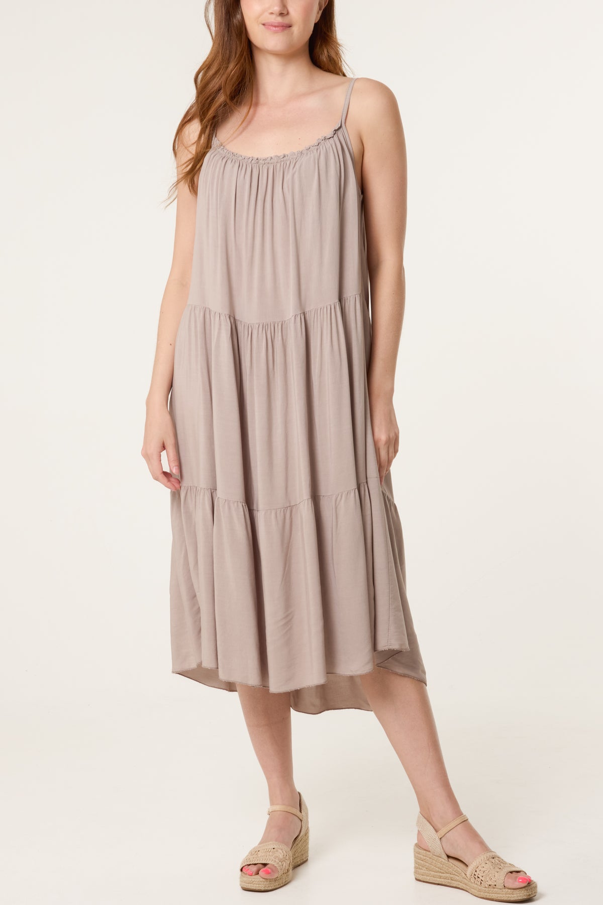 Tiered Cami Midi Dress