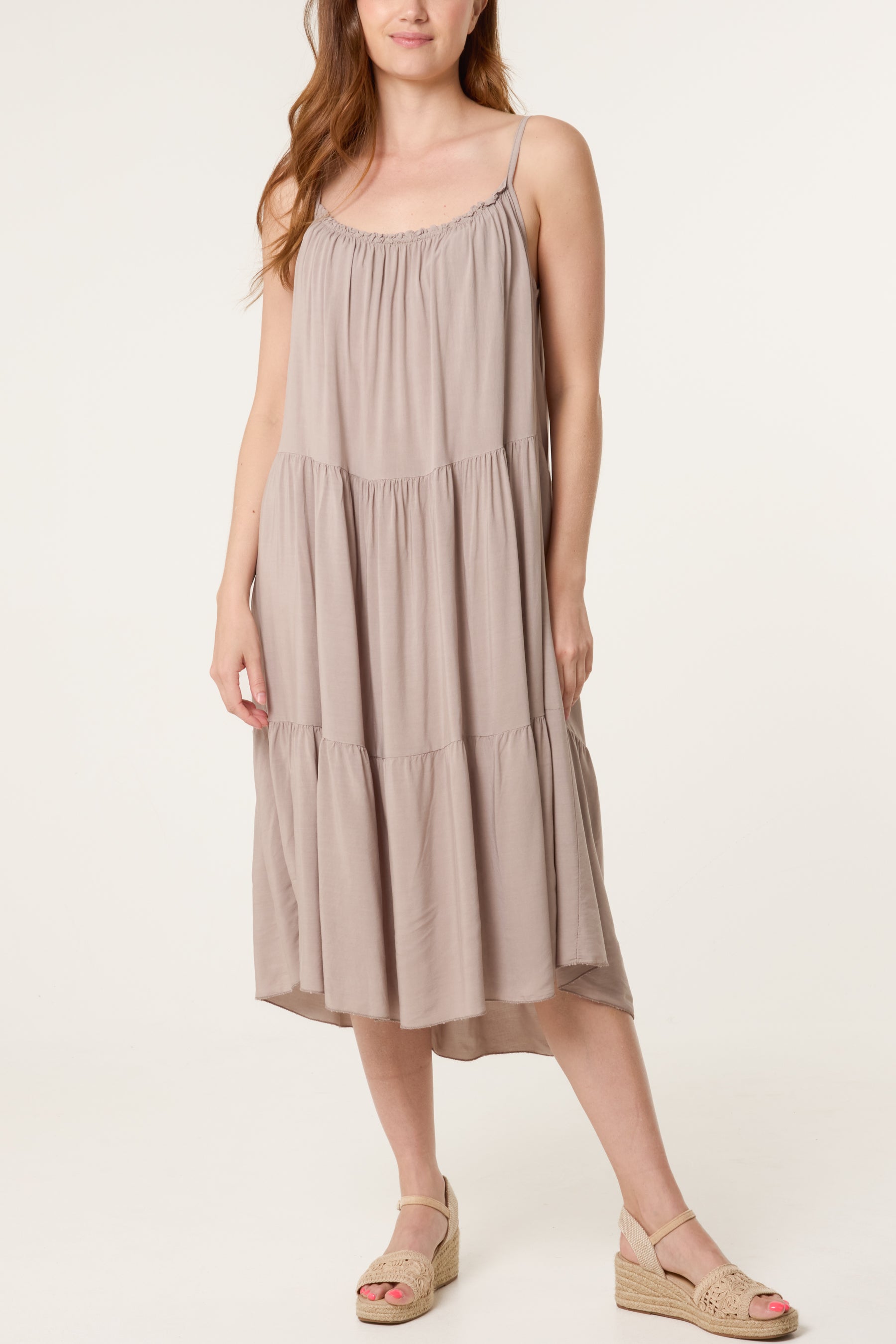 Tiered Cami Midi Dress
