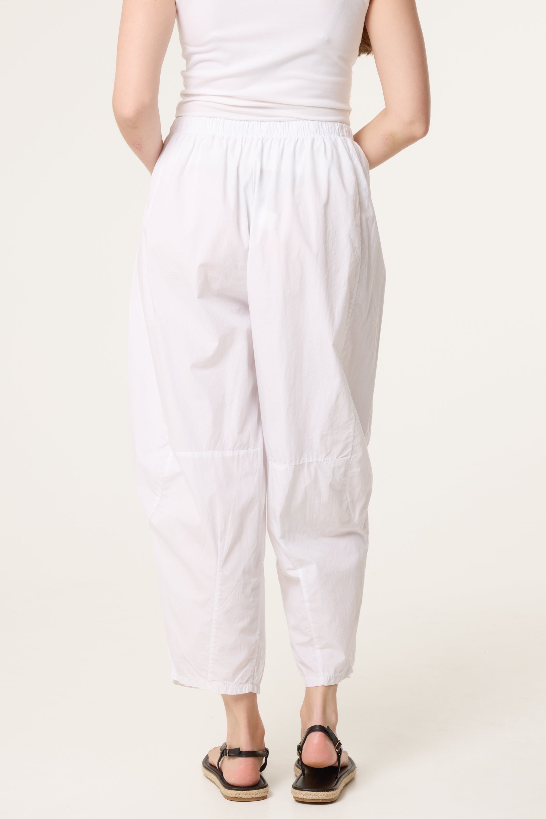 Elasticated Wide Leg 3/4 Length Trousers