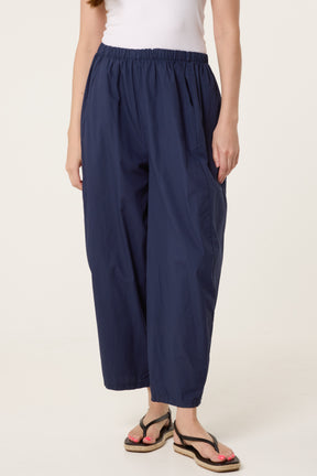Elasticated Wide Leg 3/4 Length Trousers