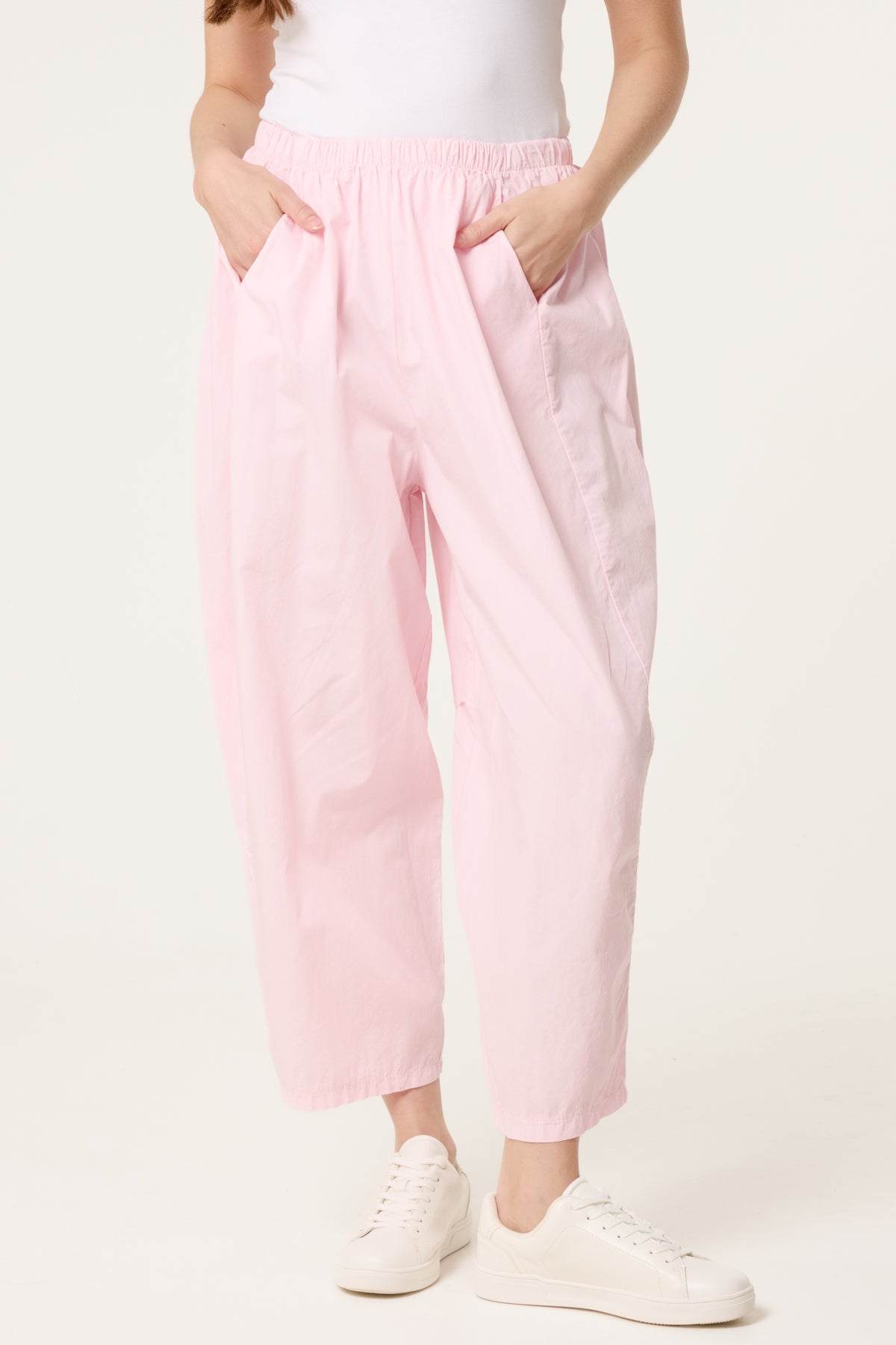 Elasticated Wide Leg 3/4 Length Trousers