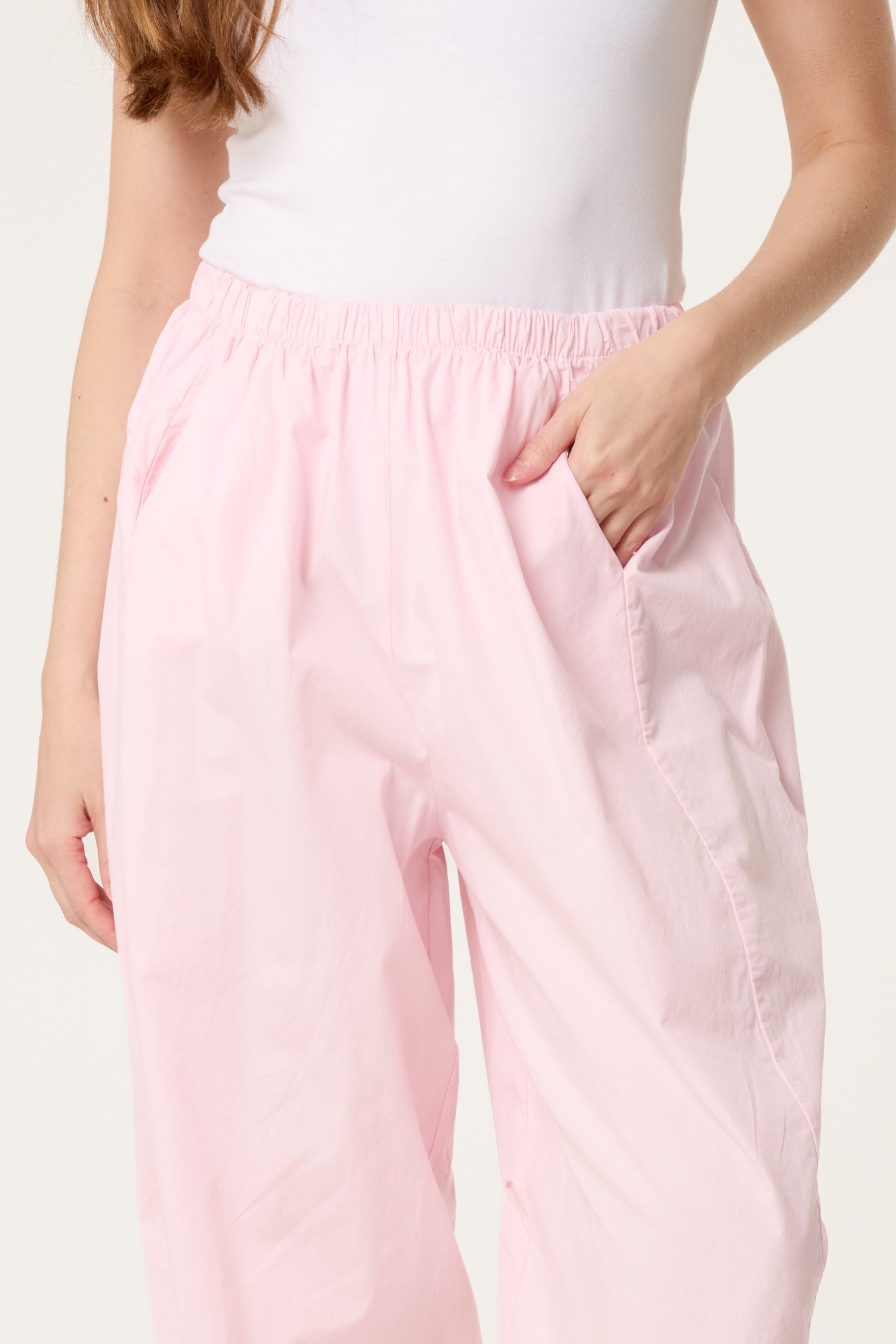Elasticated Wide Leg 3/4 Length Trousers