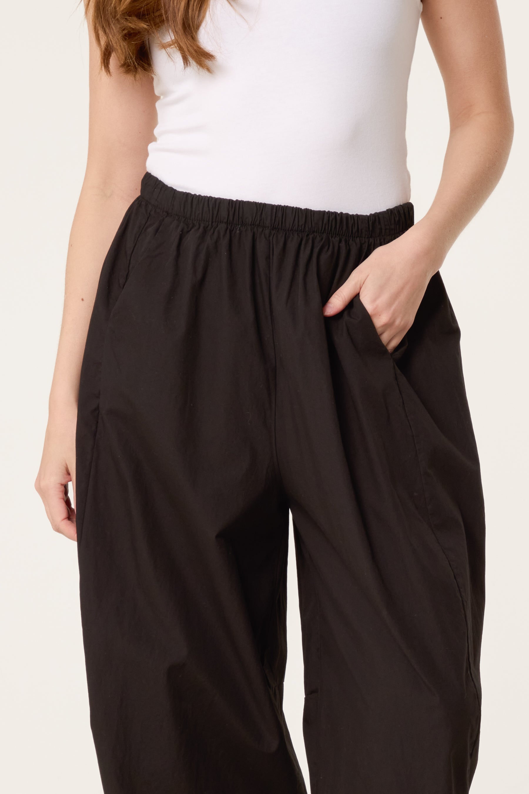 Elasticated Wide Leg 3/4 Length Trousers