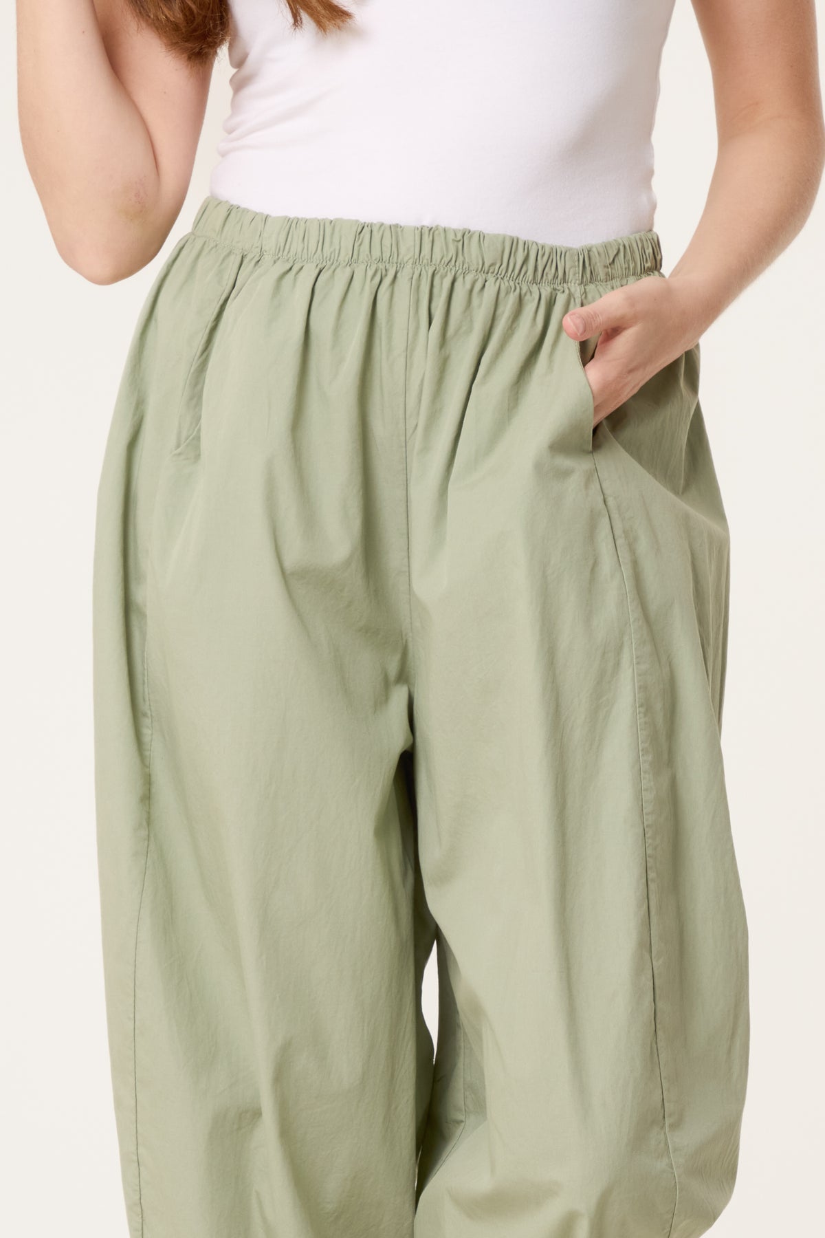 Elasticated Wide Leg 3/4 Length Trousers