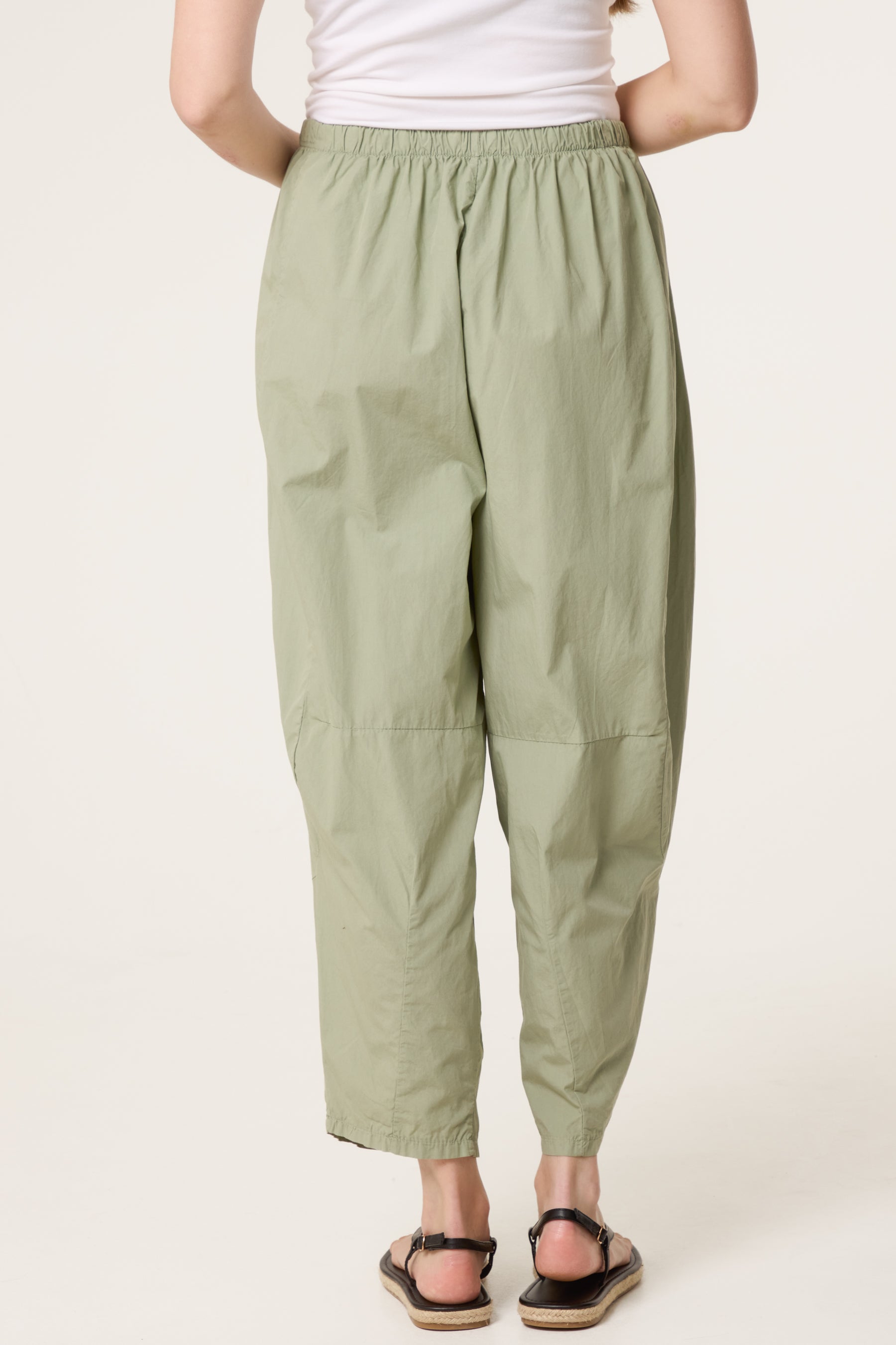 Elasticated Wide Leg 3/4 Length Trousers