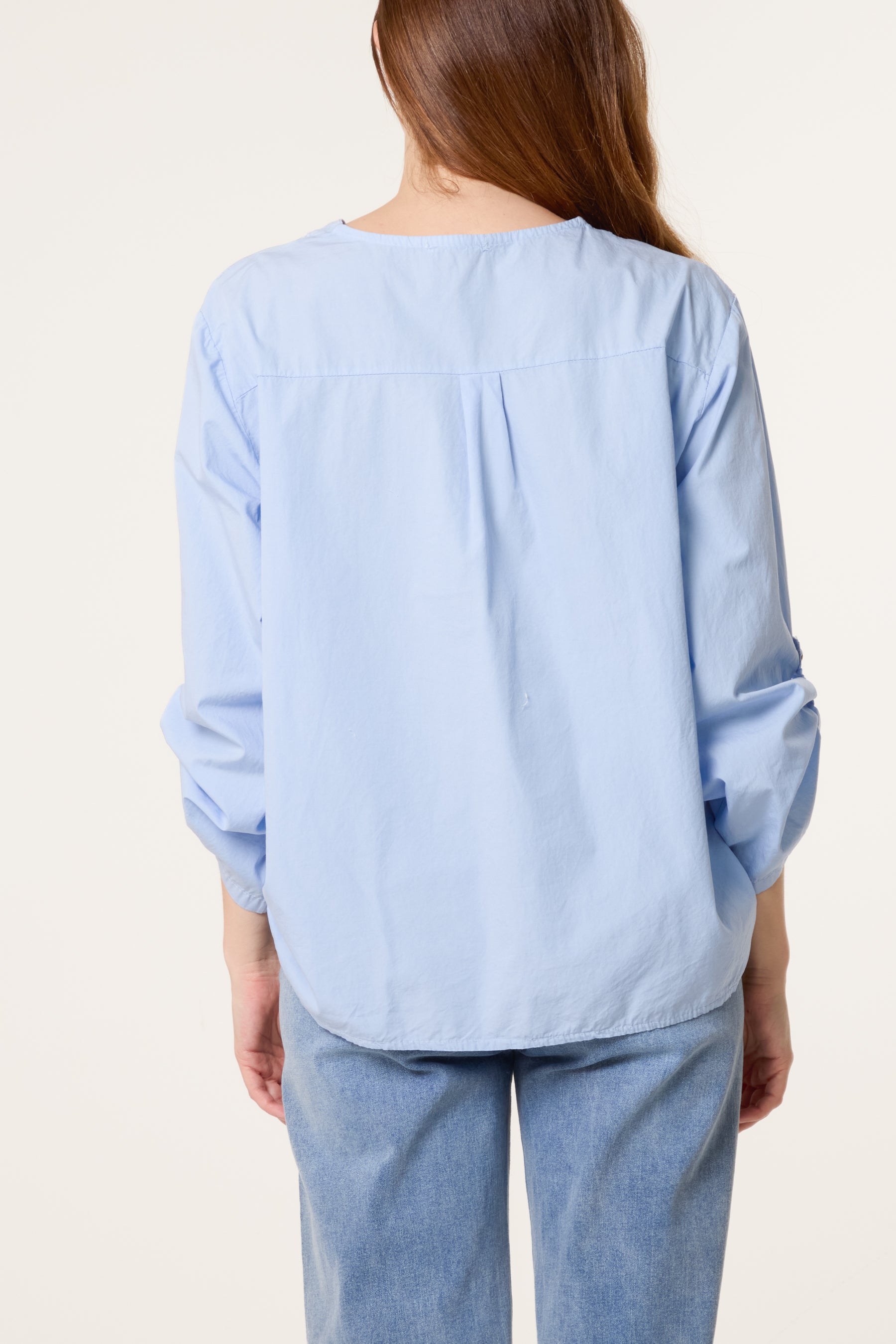 Cotton 3/4 Sleeve Front Pocket Shirt