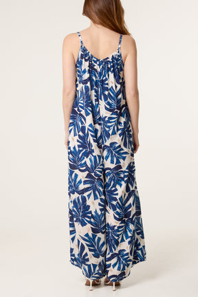 Palm Tree Cami Wide Leg Jumpsuit