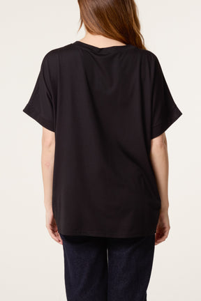 Embellished Foil Flower T-Shirt