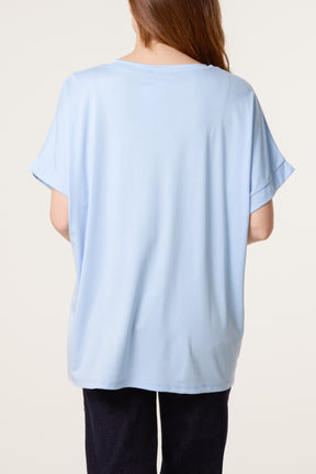 Embellished Foil Flower T-Shirt