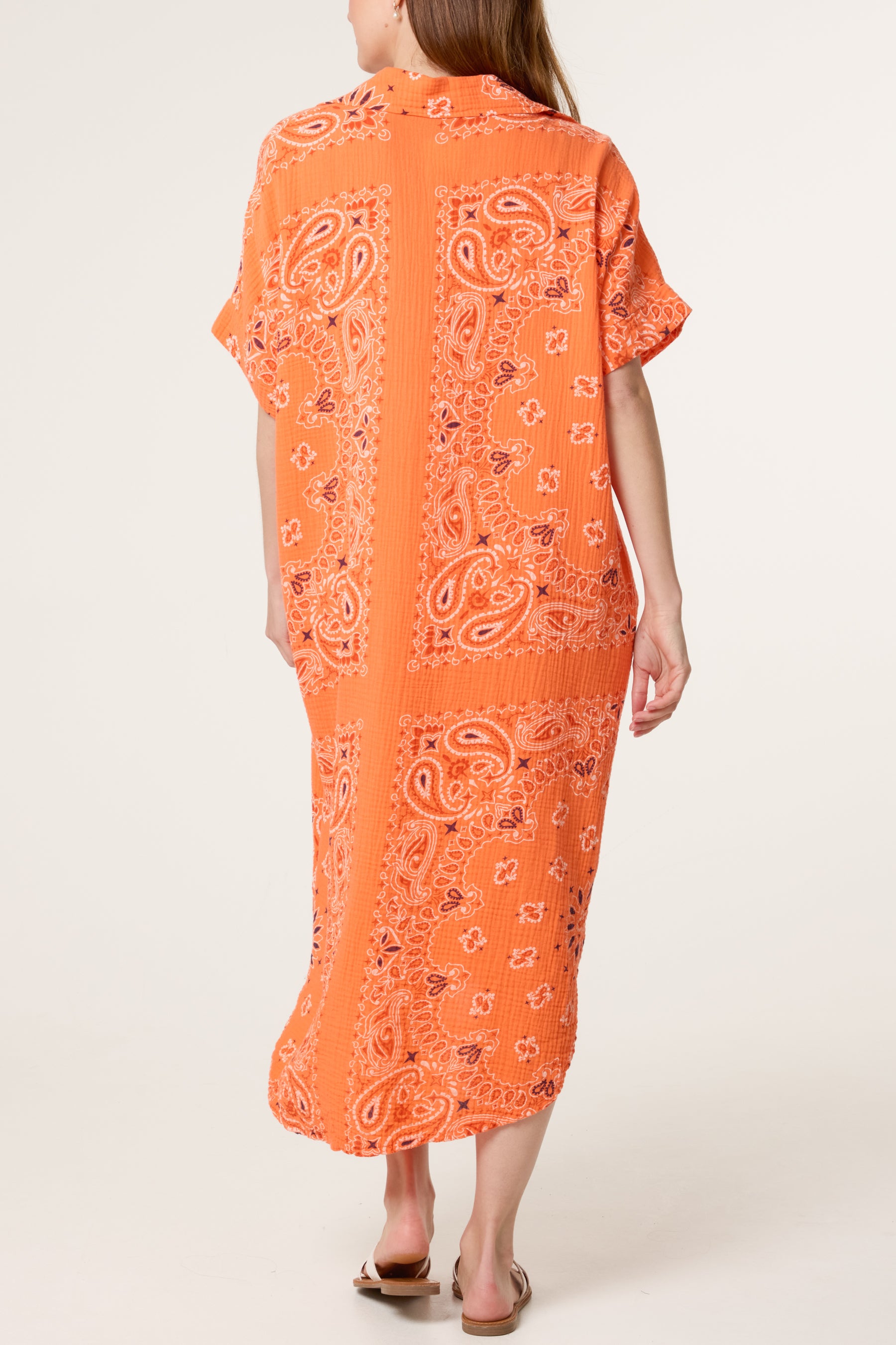 Bandana Print Collar Cotton Dress