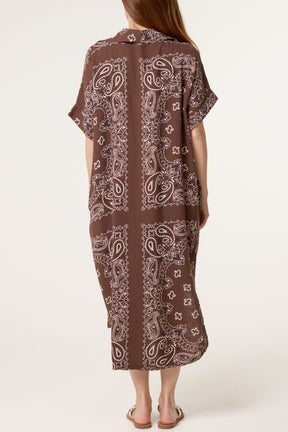 Bandana Print Collar Cotton Dress