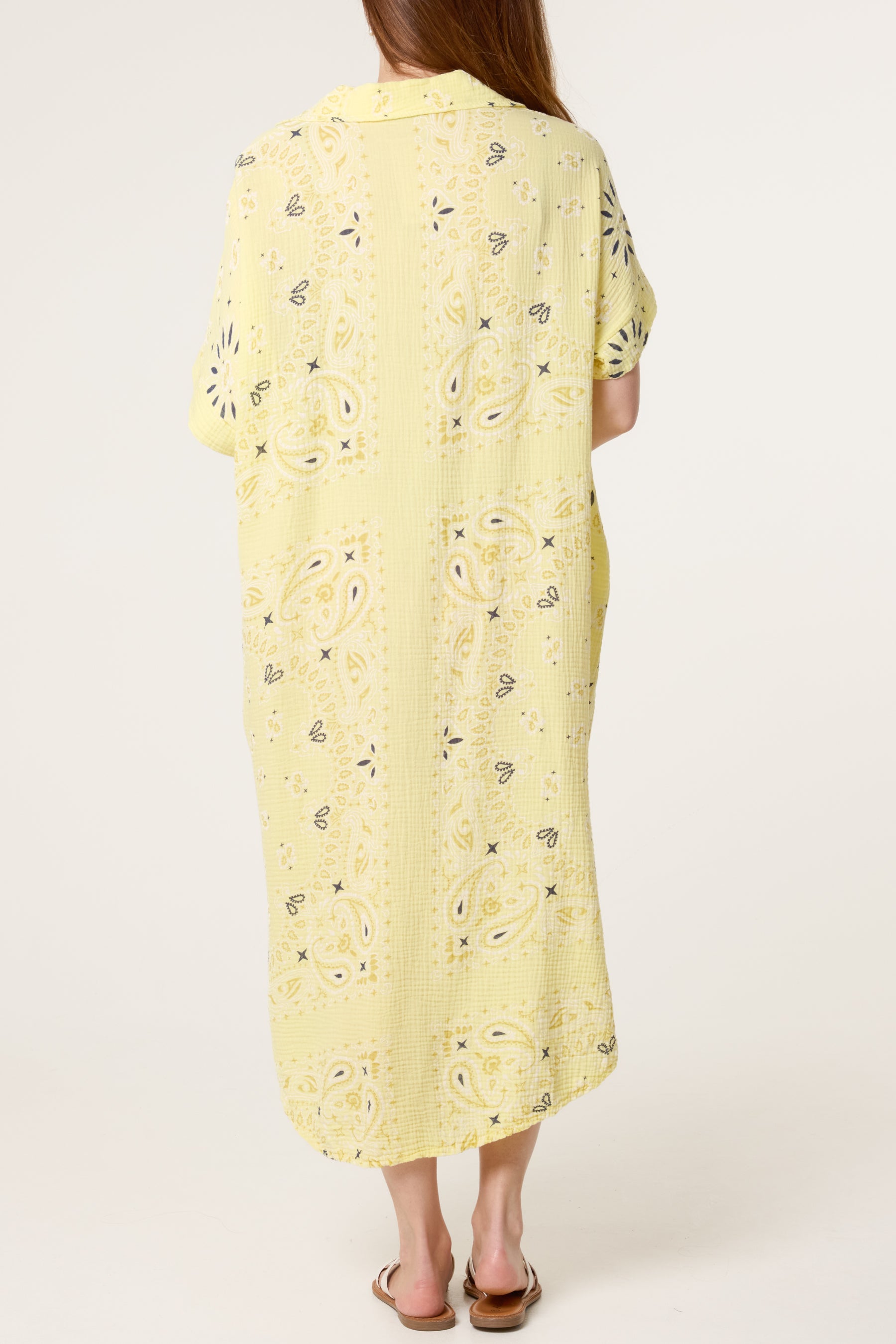 Bandana Print Collar Cotton Dress