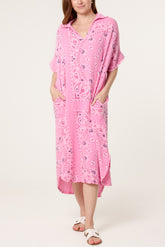Bandana Print Collar Cotton Dress