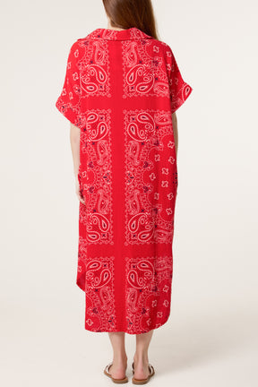 Bandana Print Collar Cotton Dress