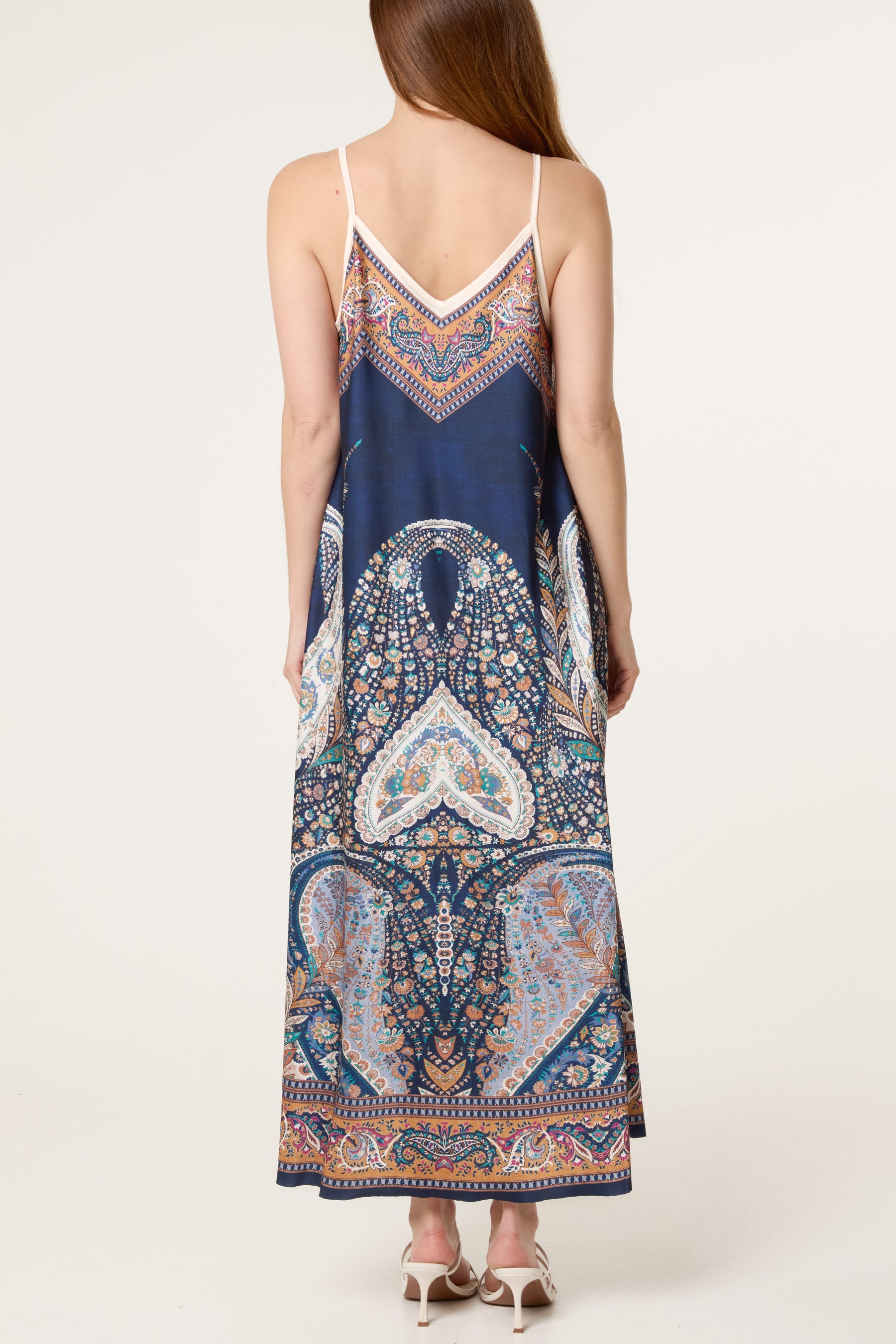 Paisley Satin Cami Maxi Dress