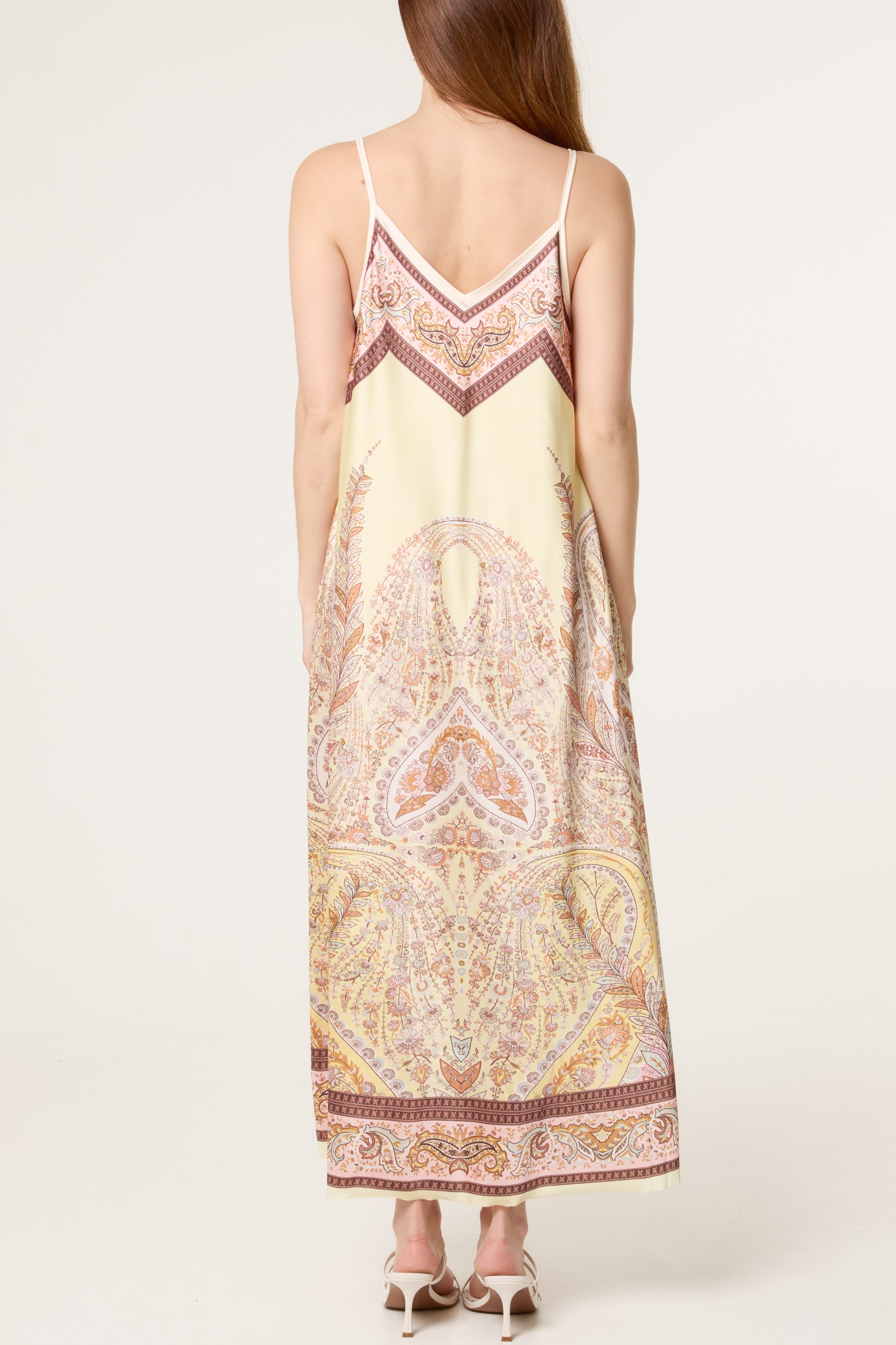 Paisley Satin Cami Maxi Dress
