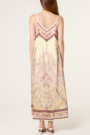 Paisley Satin Cami Maxi Dress