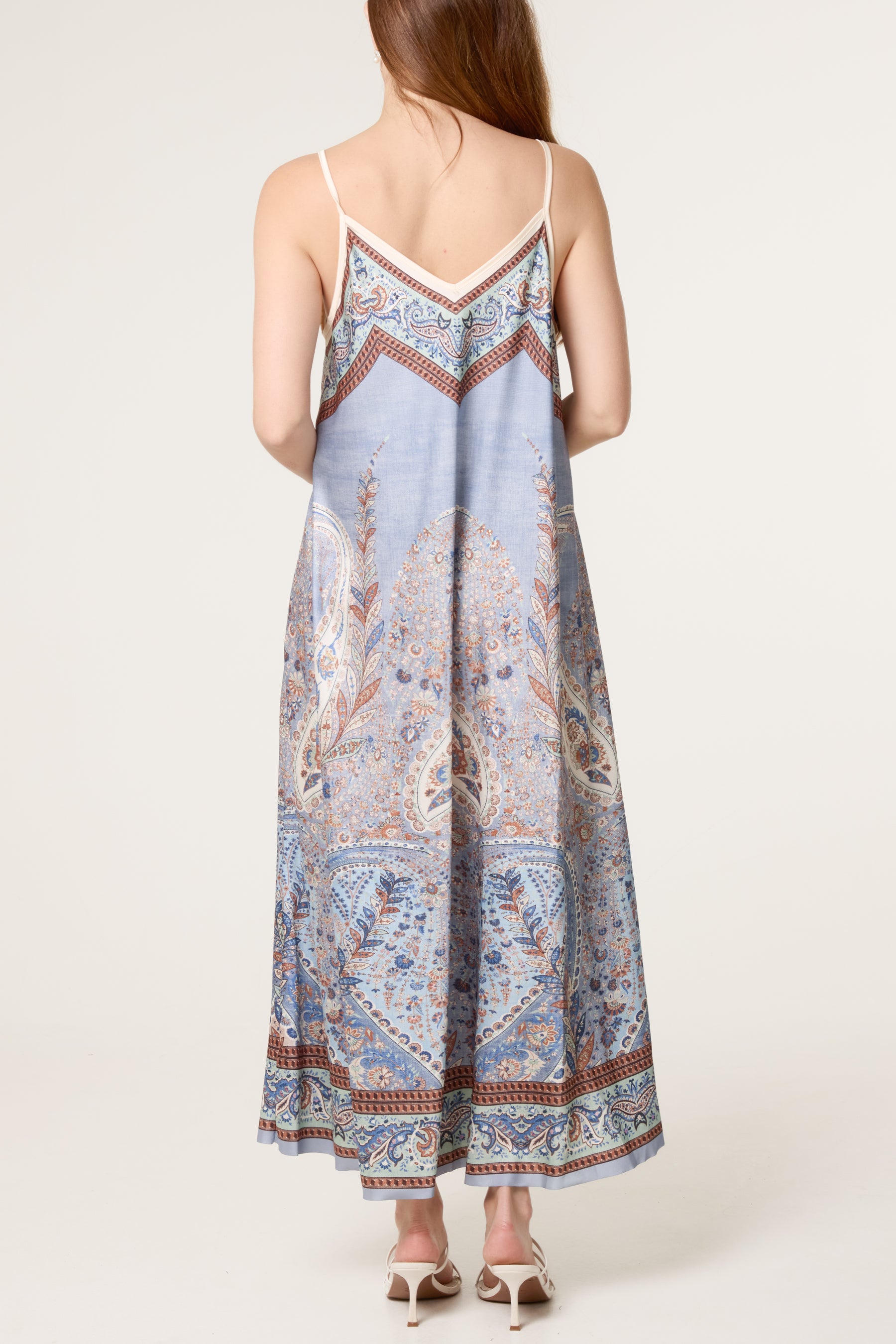 Paisley Satin Cami Maxi Dress