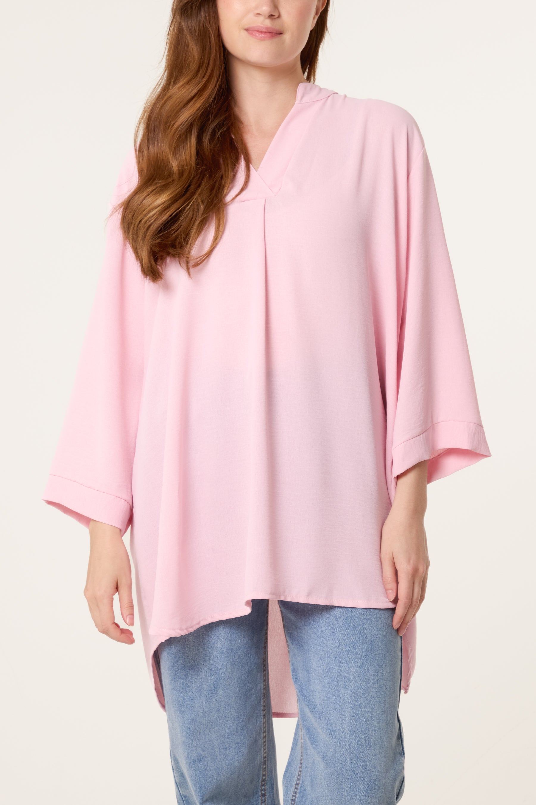 Grandad Collar 3/4 Sleeve Blouse