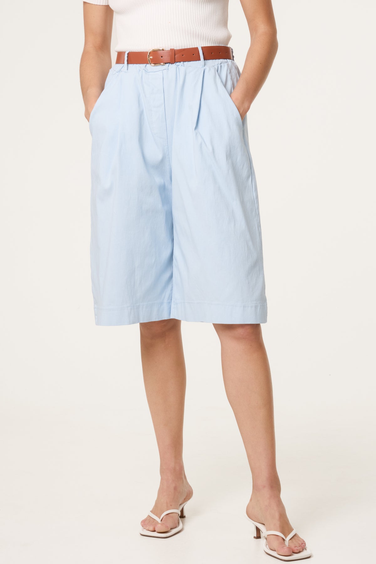 Belted Begaline Bermuda Trousers
