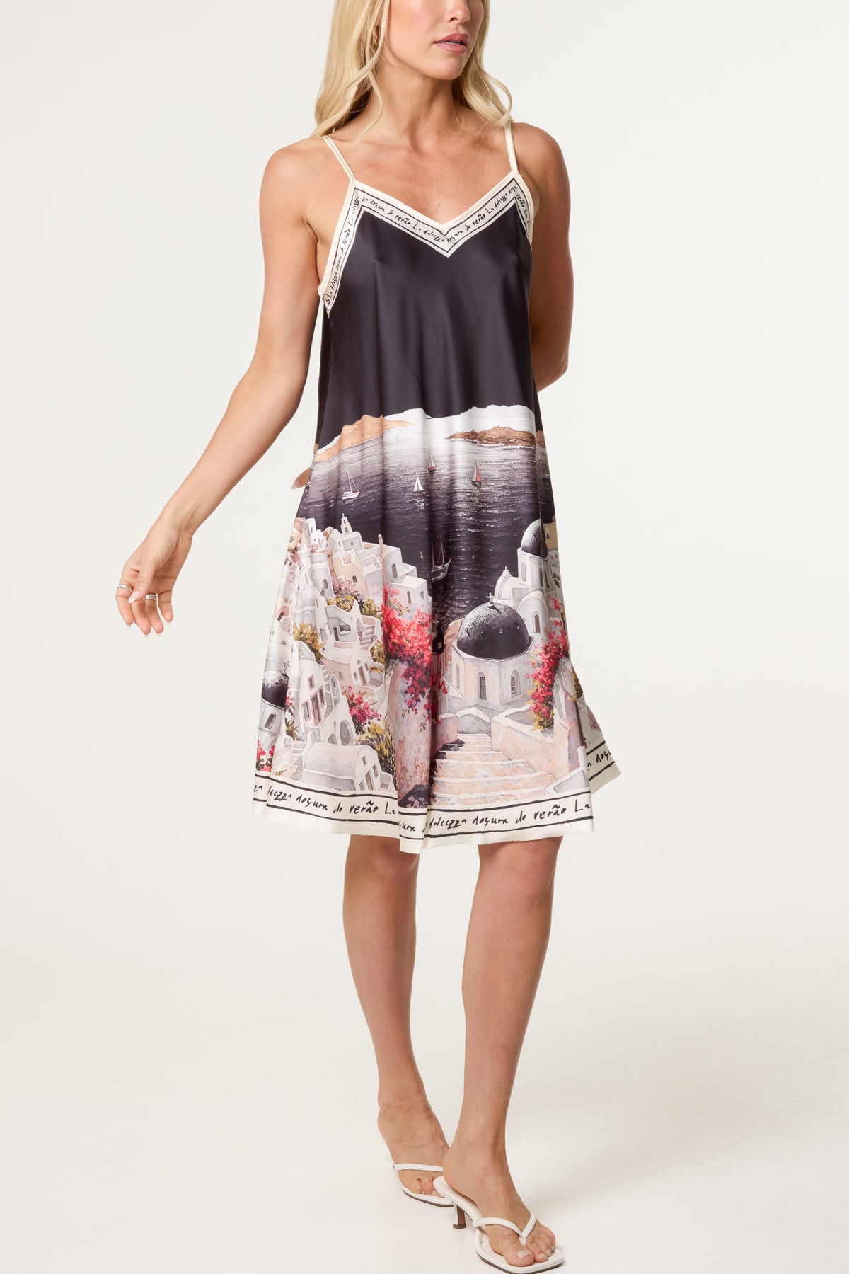 Santorini Satin Cami Mini Dress