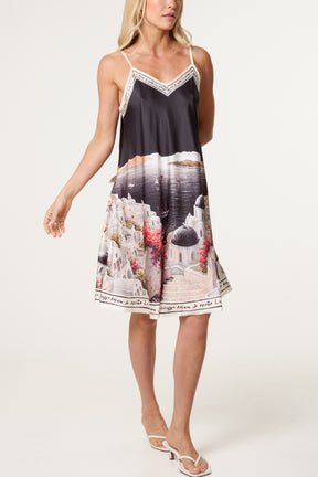 Santorini Satin Cami Mini Dress