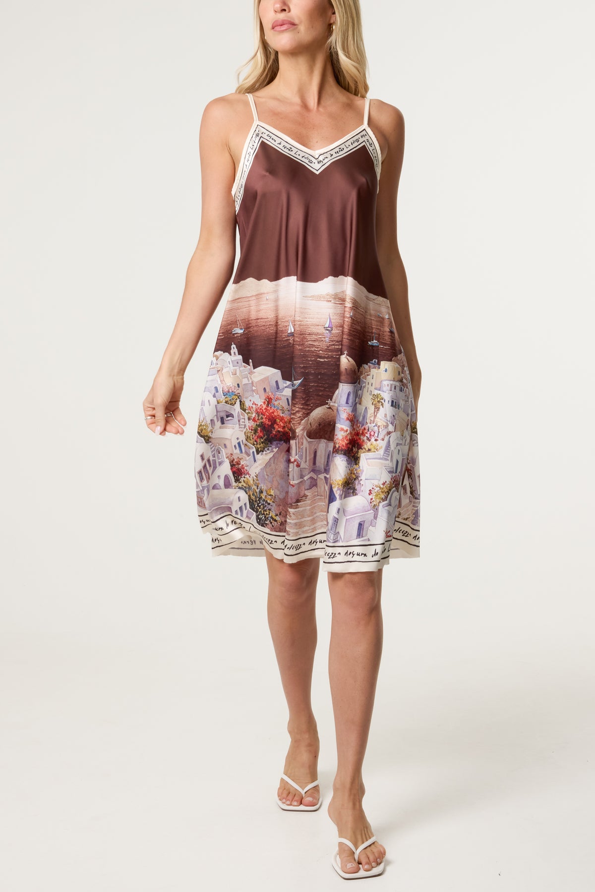 Santorini Satin Cami Mini Dress