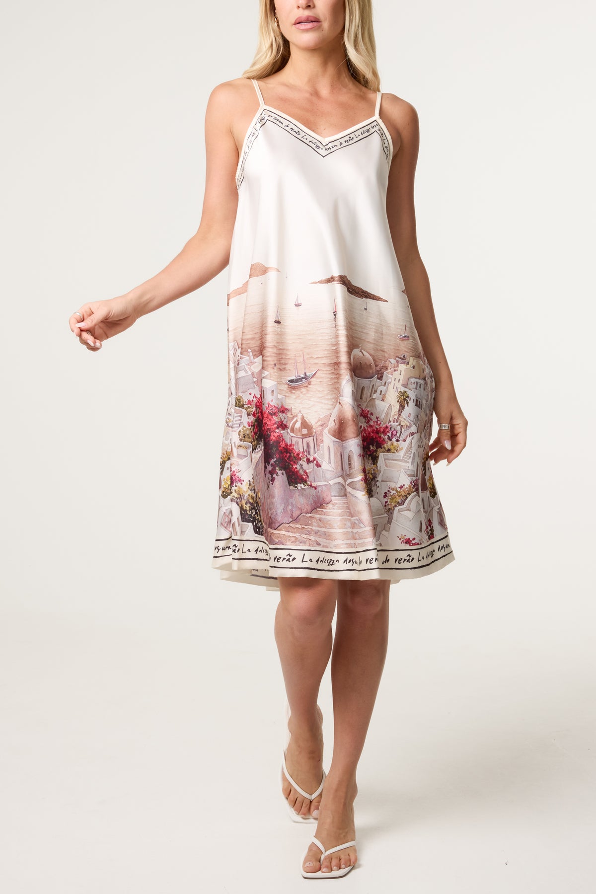 Santorini Satin Cami Mini Dress