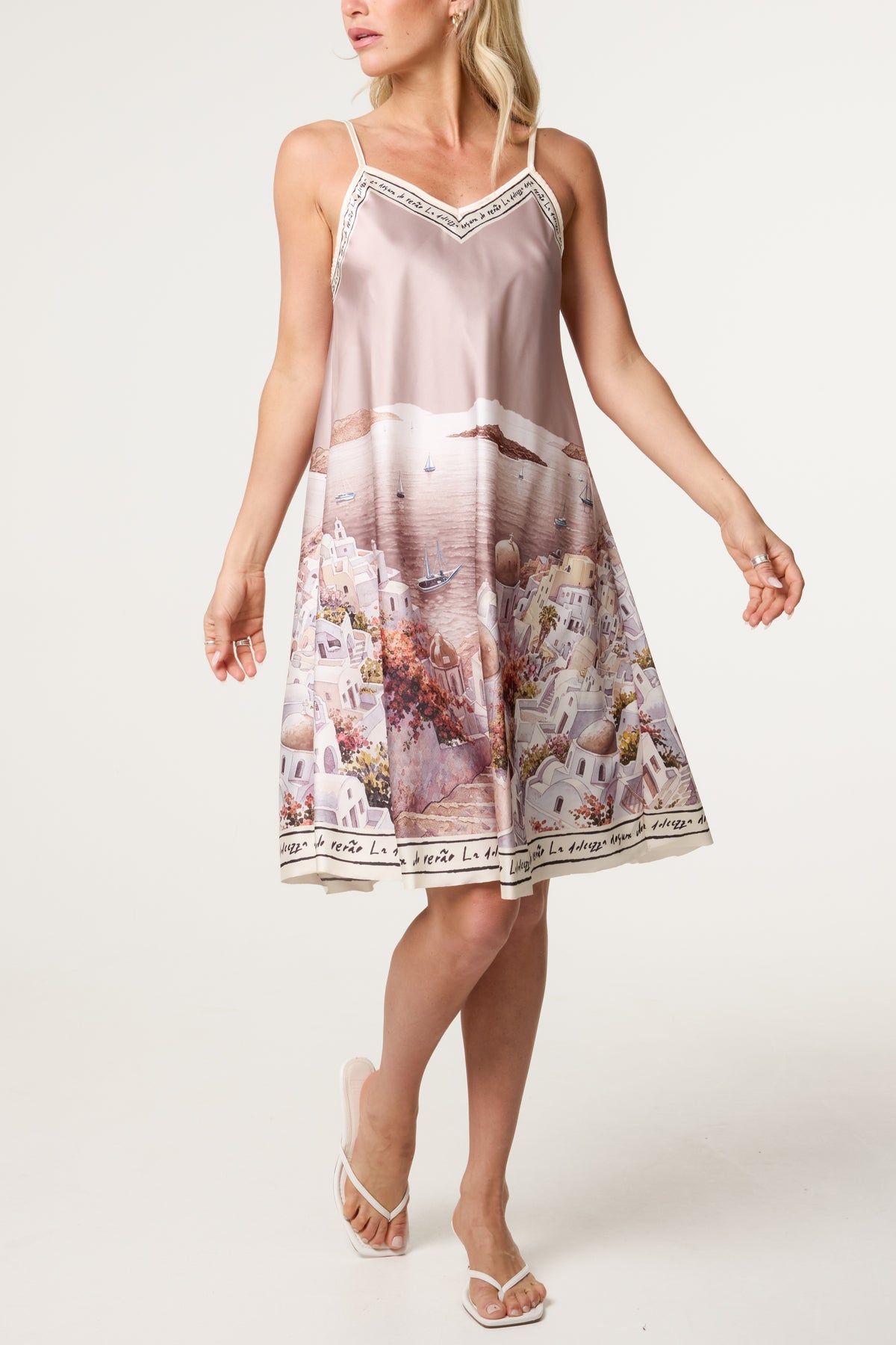Santorini Satin Cami Mini Dress