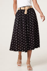 Belted Polka Dot Culotte Trousers