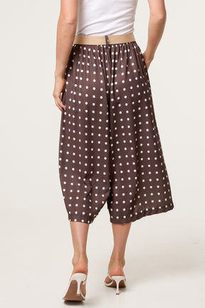 Belted Polka Dot Culotte Trousers