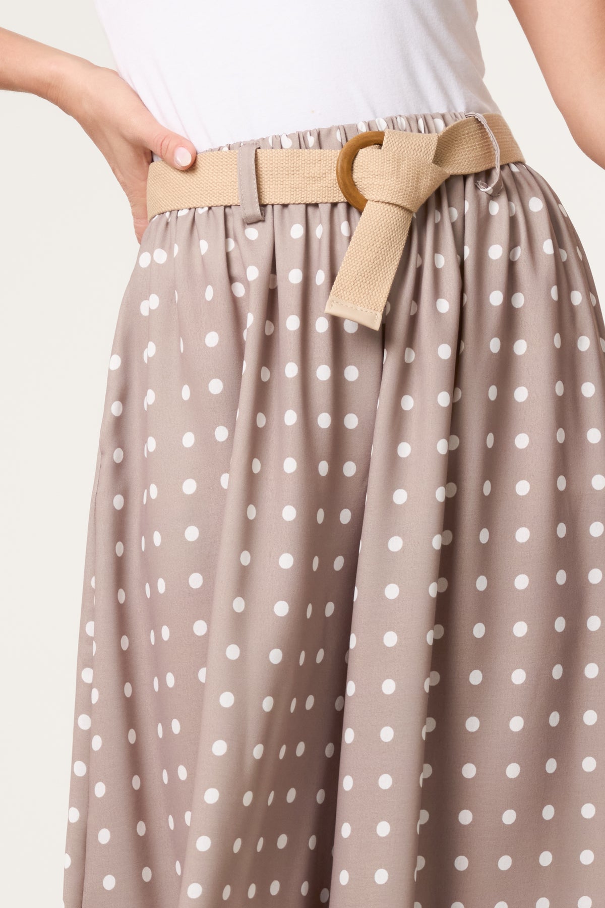 Belted Polka Dot Culotte Trousers
