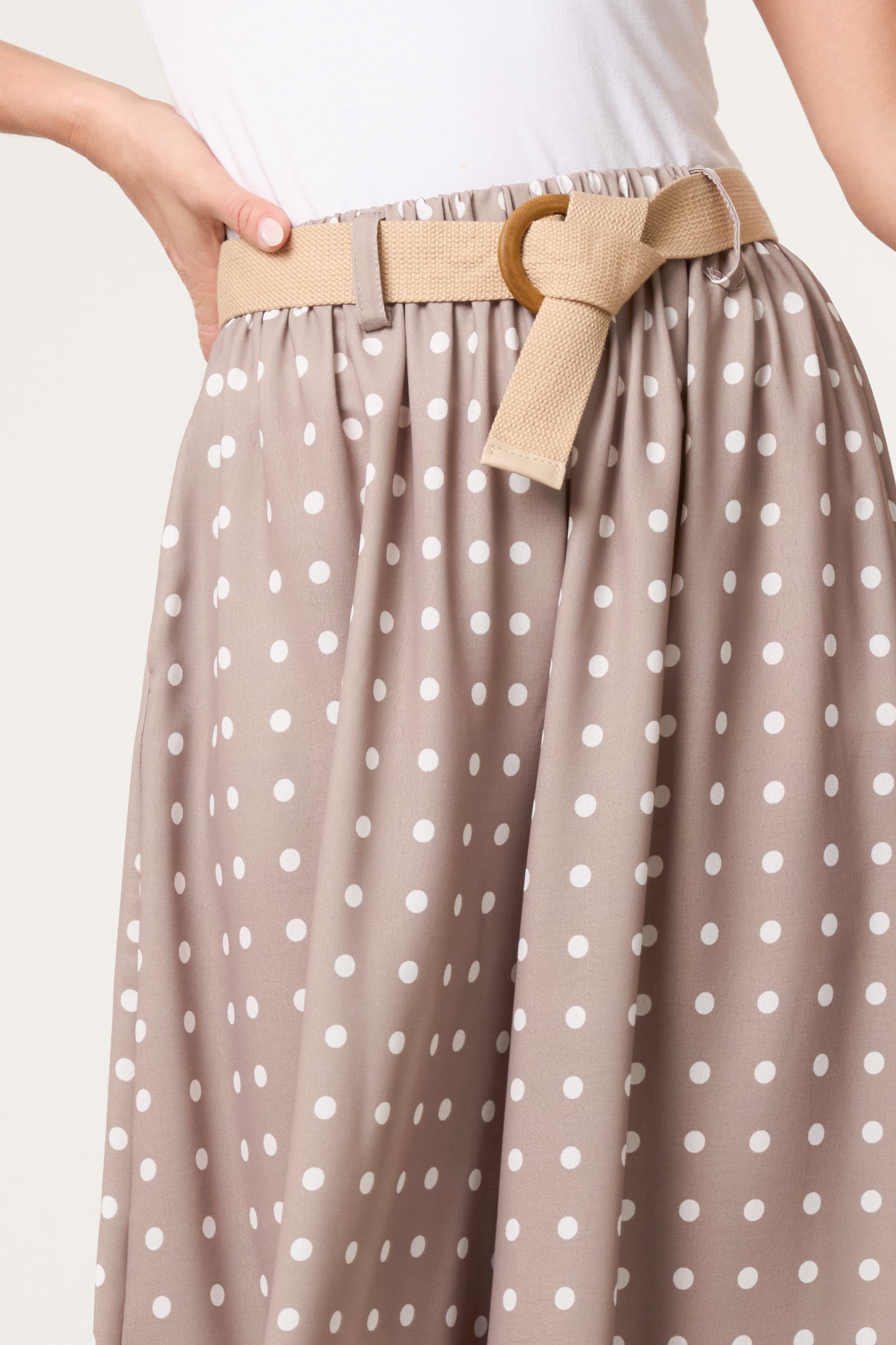 Belted Polka Dot Culotte Trousers