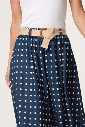 Belted Polka Dot Culotte Trousers