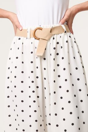 Belted Polka Dot Culotte Trousers
