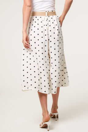 Belted Polka Dot Culotte Trousers