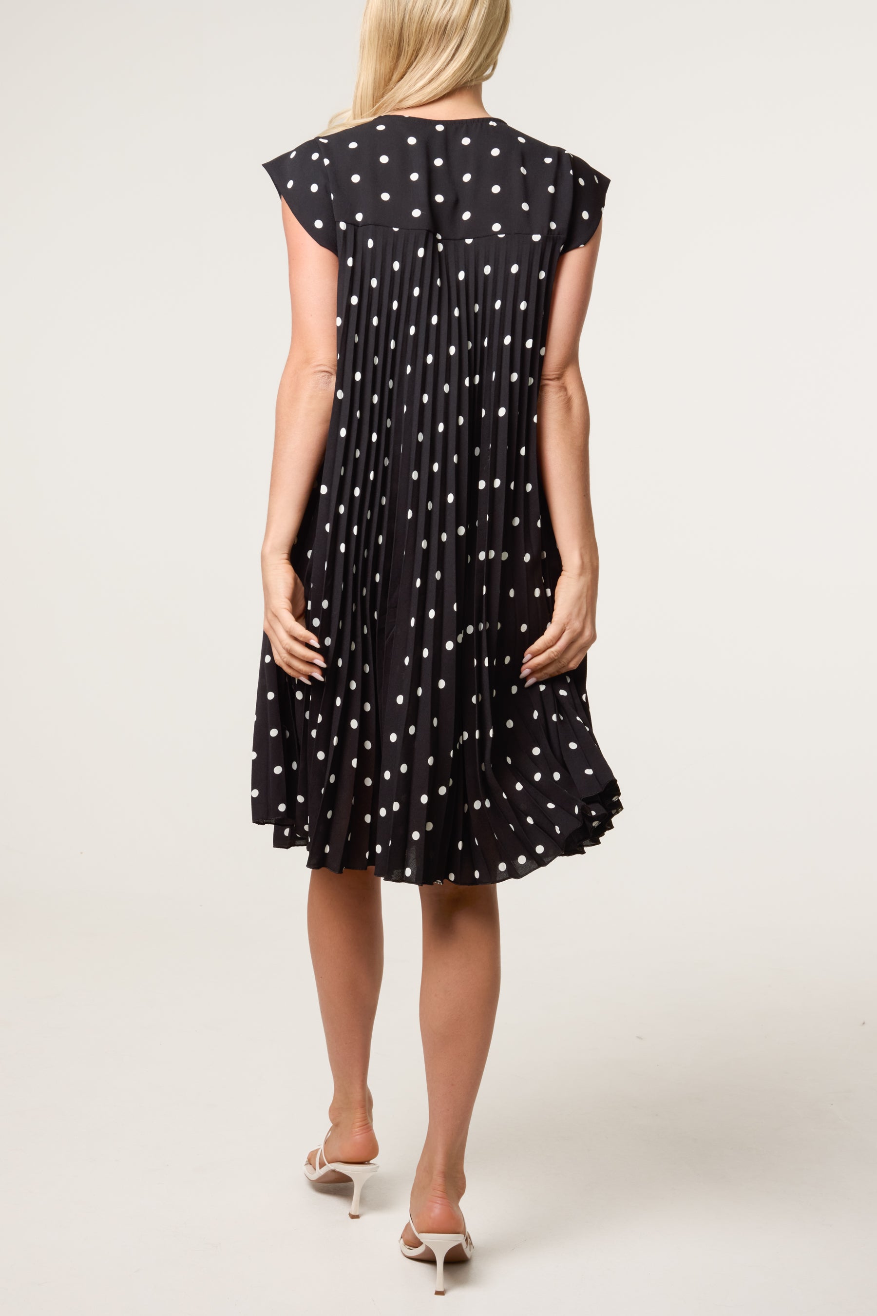 Cap Sleeve Polka Dot Mini Dress