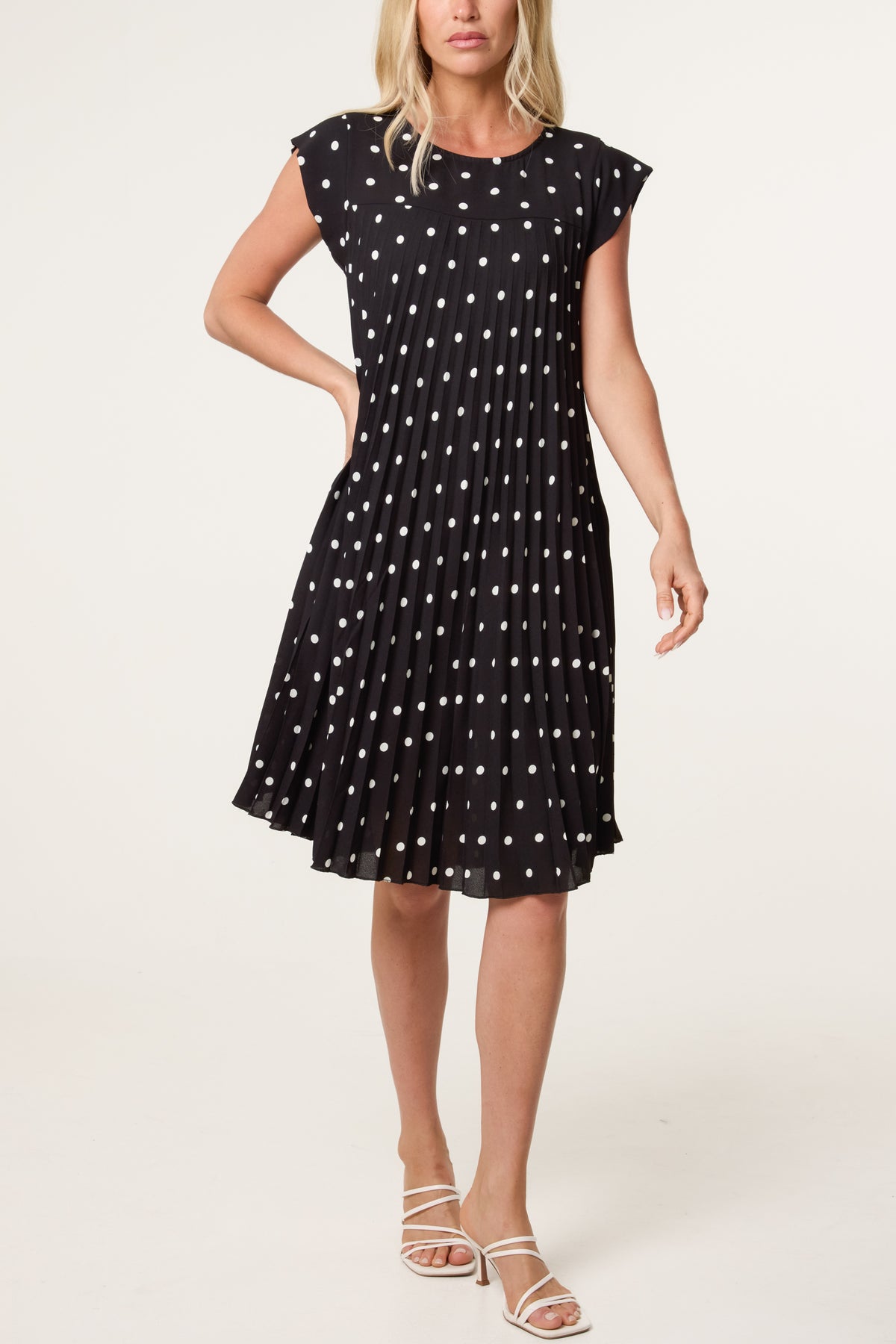 Cap Sleeve Polka Dot Mini Dress