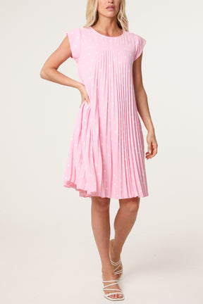 Cap Sleeve Polka Dot Mini Dress