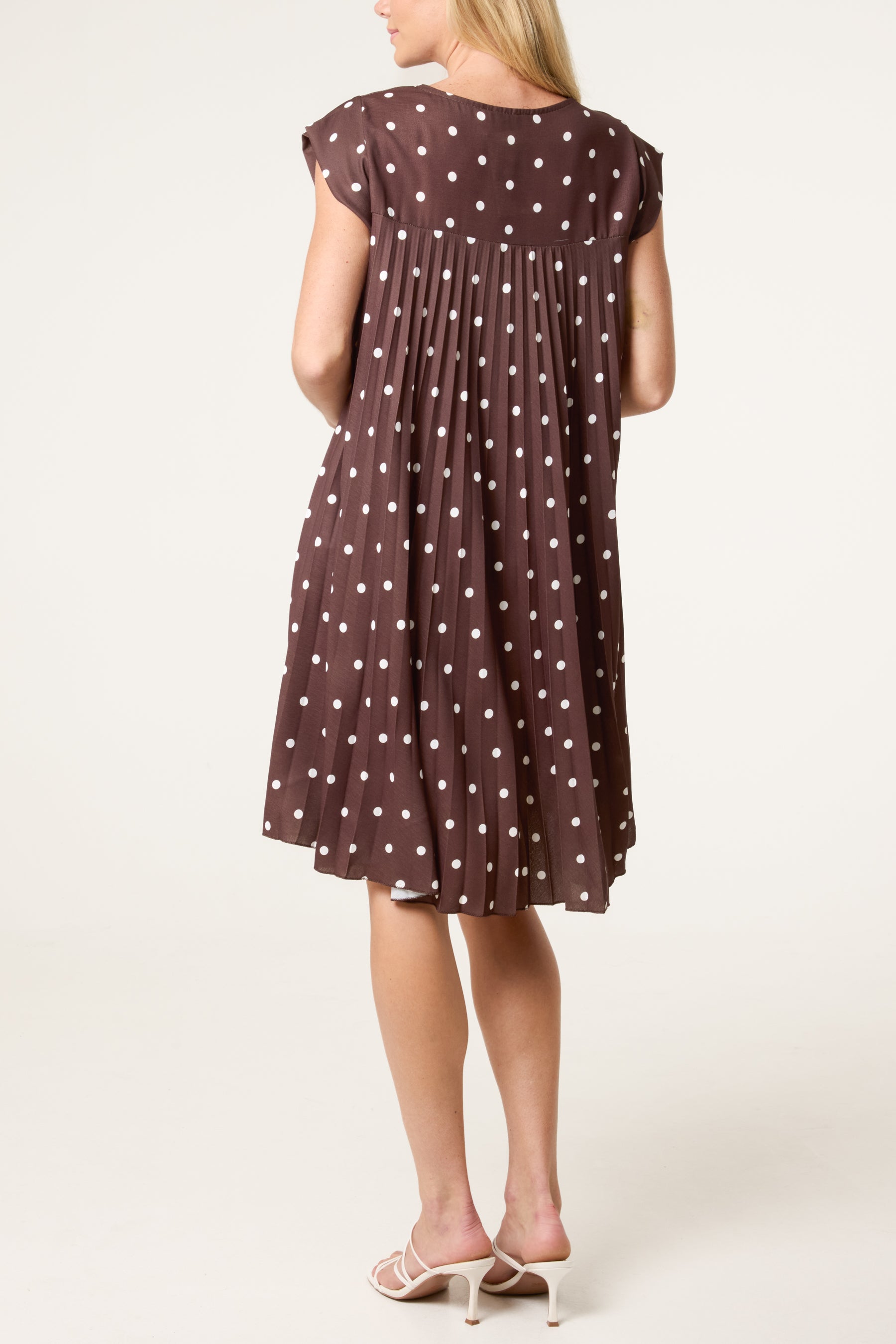 Cap Sleeve Polka Dot Mini Dress