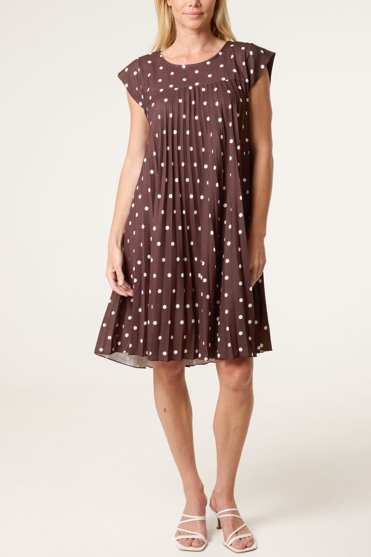 Cap Sleeve Polka Dot Mini Dress