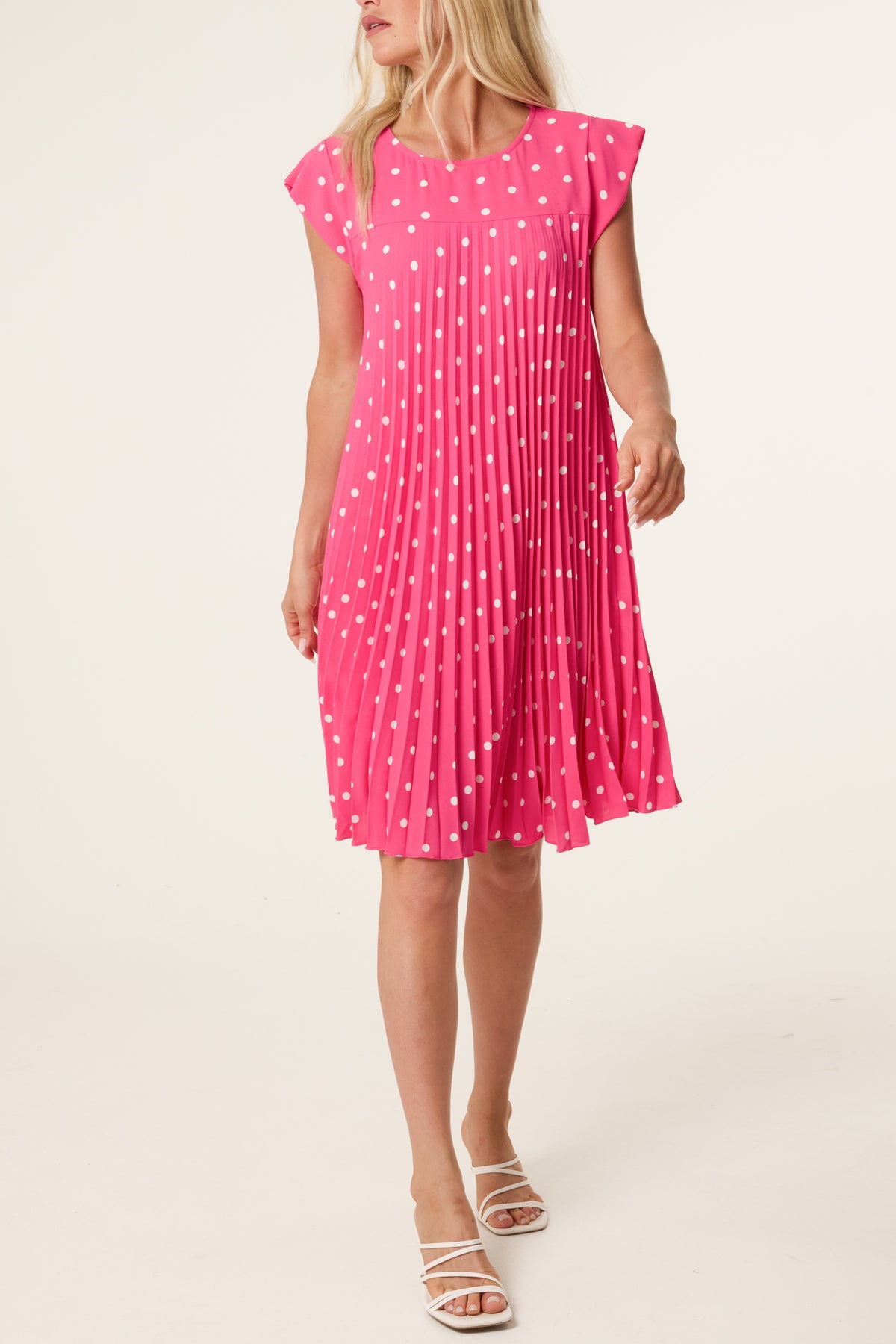 Cap Sleeve Polka Dot Mini Dress