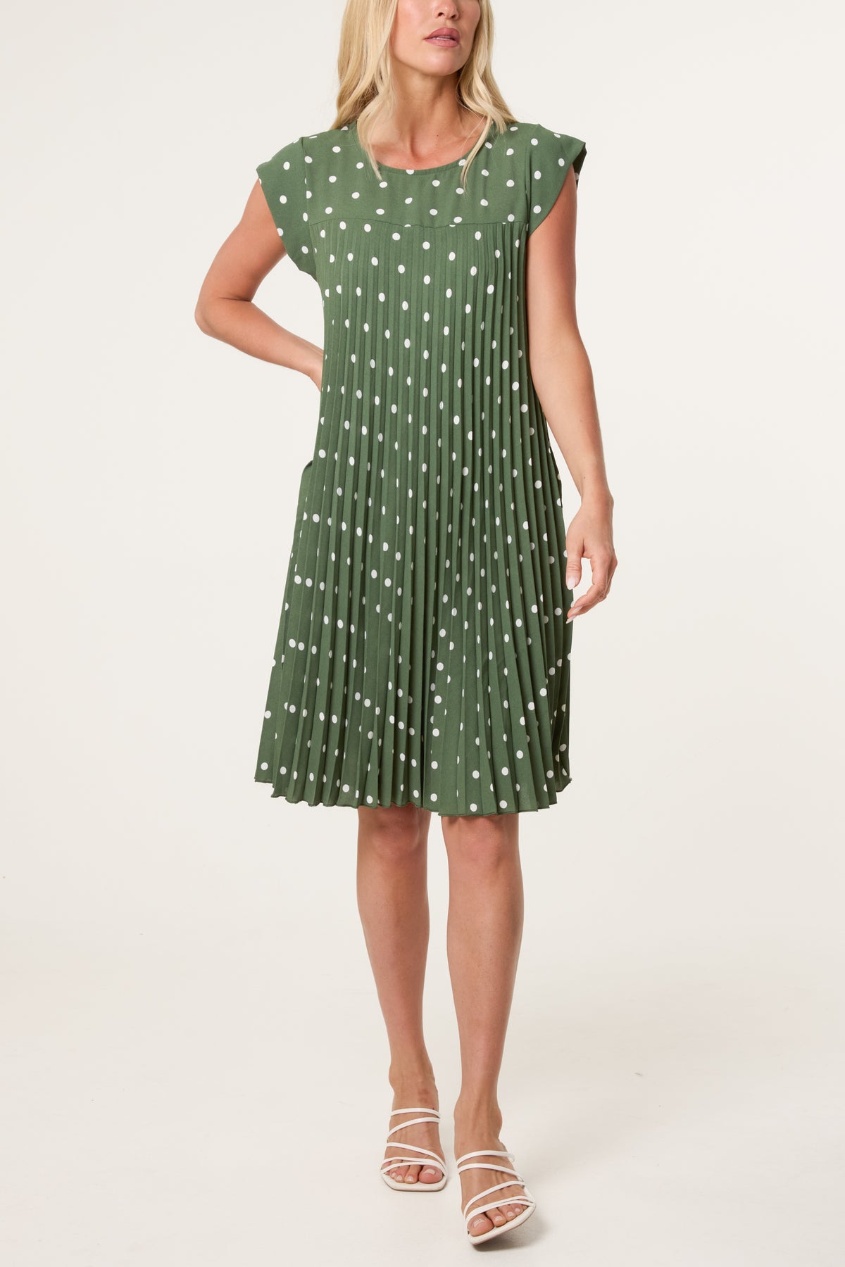 Cap Sleeve Polka Dot Mini Dress