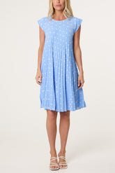 Cap Sleeve Polka Dot Mini Dress
