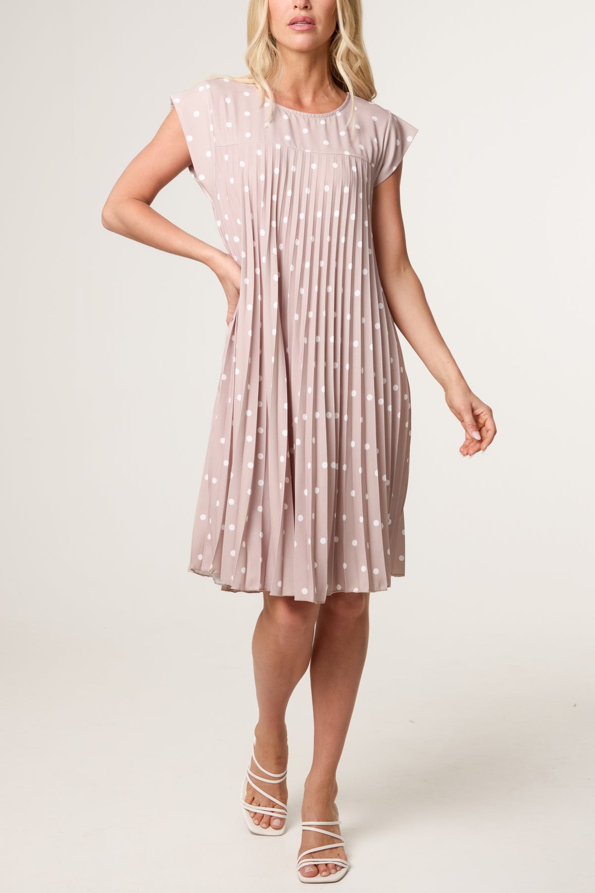 Cap Sleeve Polka Dot Mini Dress