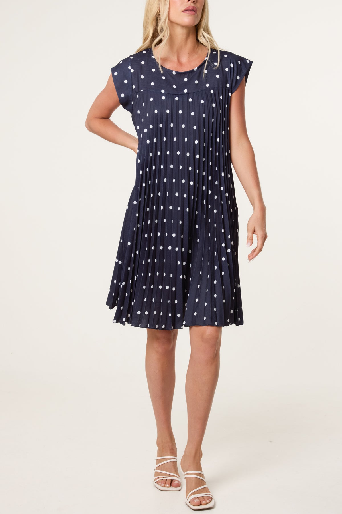 Cap Sleeve Polka Dot Mini Dress