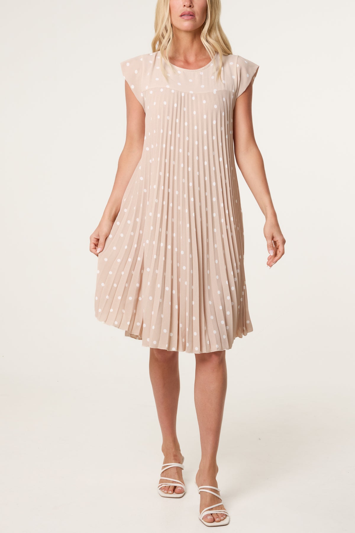 Cap Sleeve Polka Dot Mini Dress