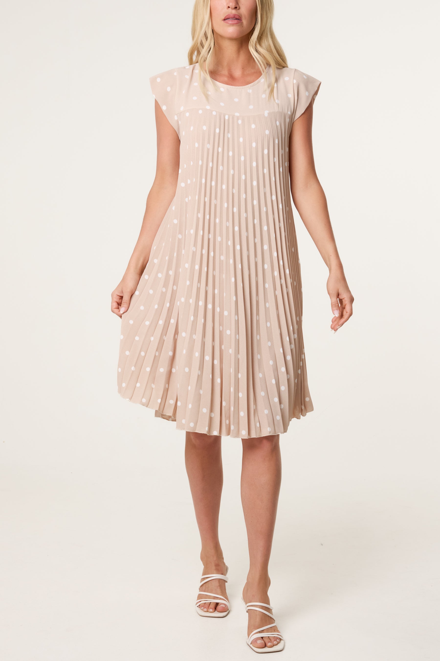 Cap Sleeve Polka Dot Mini Dress
