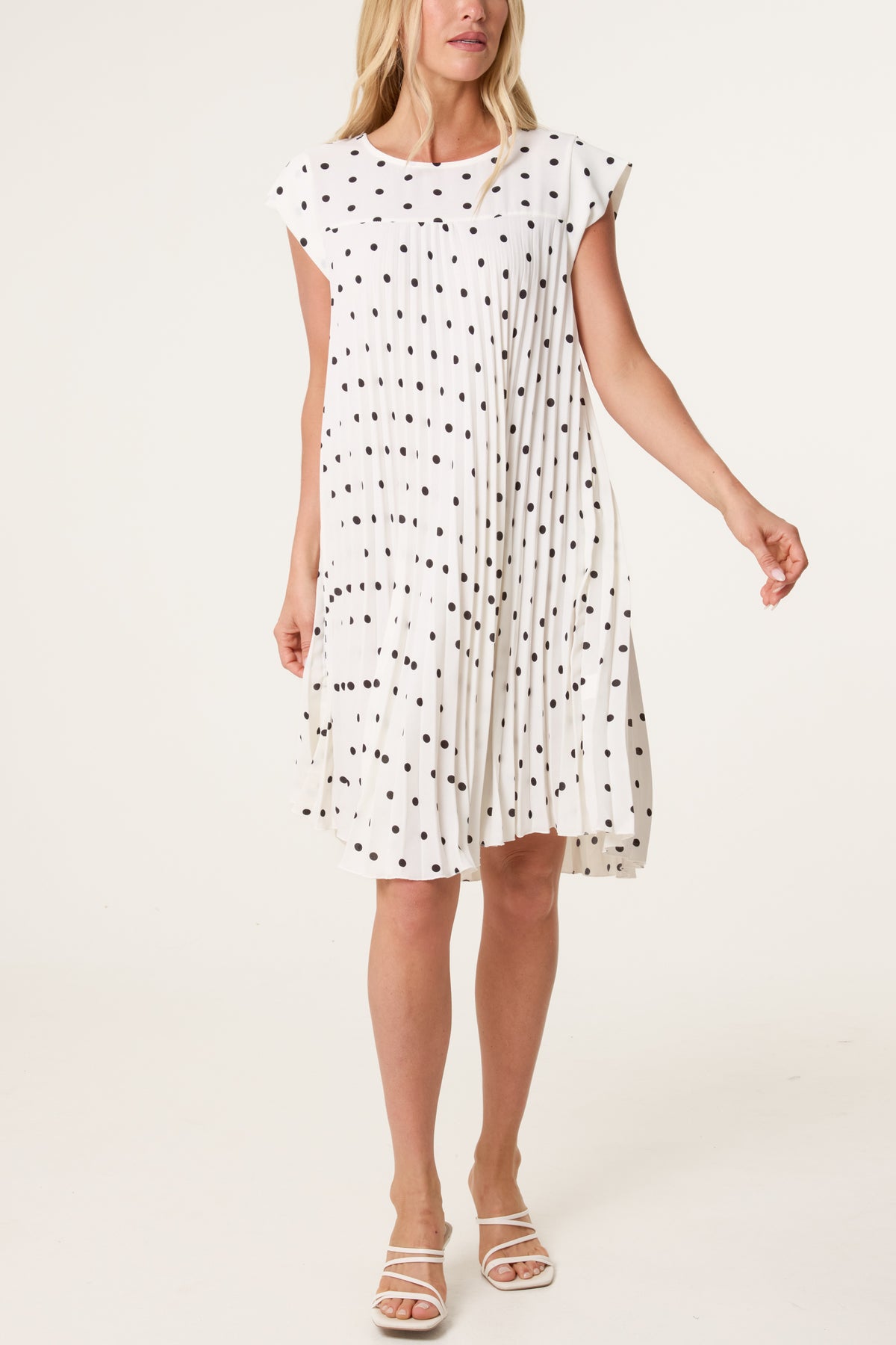 Cap Sleeve Polka Dot Mini Dress