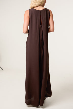 V-Neck Pockets Wide Leg Jumpsuit